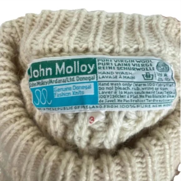 Vintage Irish Wool Cable Knit Fisherman’s Sweater Size Small - Picture 5 of 5